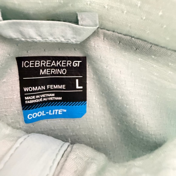 Icebreaker GT Merino Vest Women Large Light Blue Cool-Lite Full Zip Athletic - Picture 3 of 6